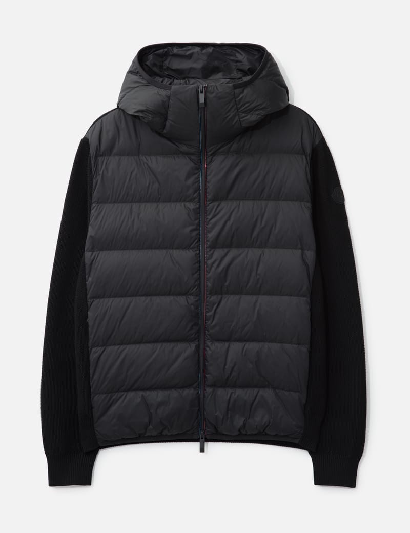 【送料&関税込】Moncler Zip-up Cardigan Down Jacket MONCLER Panelled Cotton and Quilted Shell Down Zip-Up