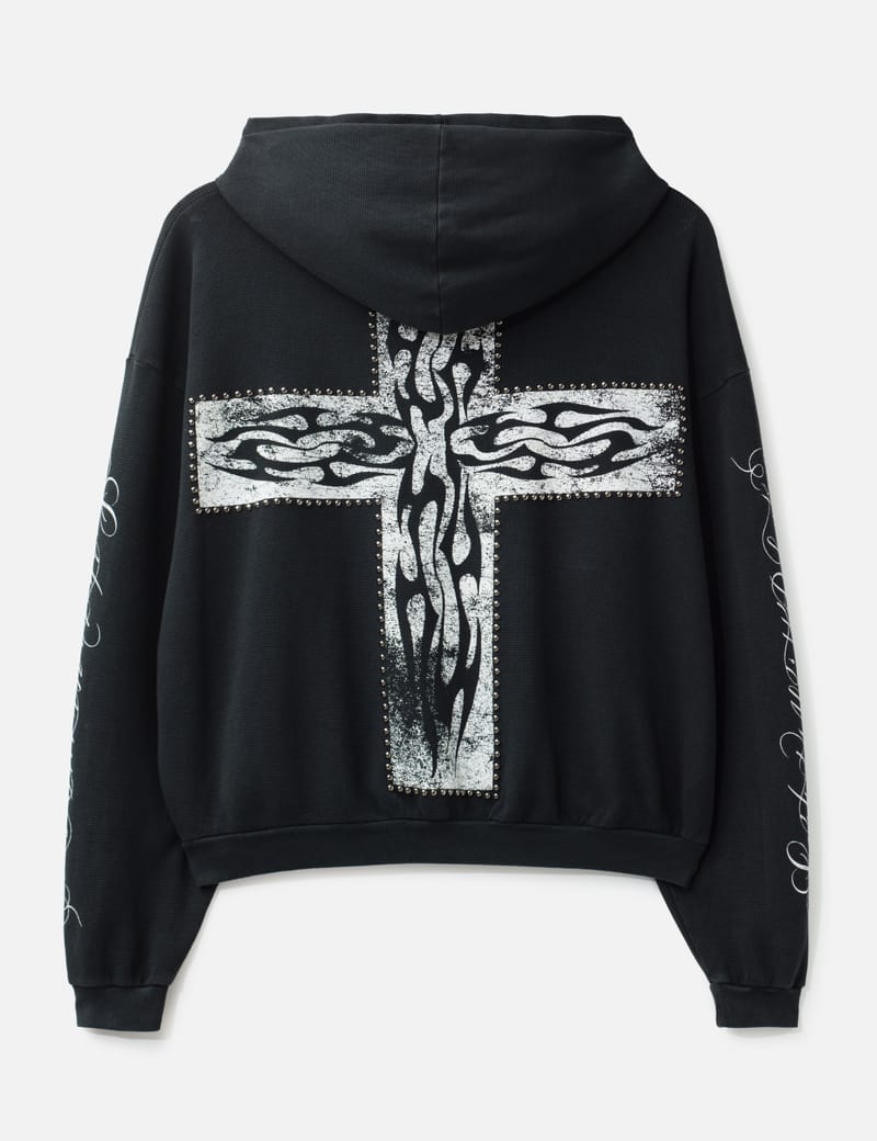 HELLSTAR Thermal Zip-Up - Waffle-knit zip hoodie with relaxed fit