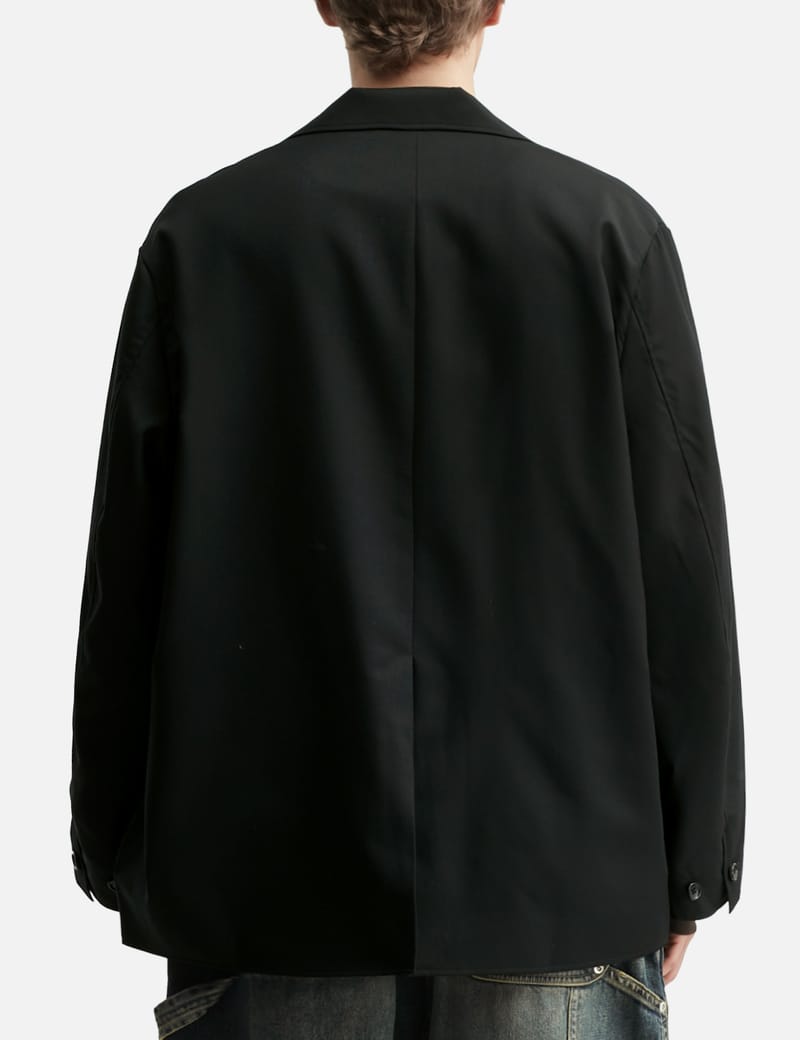 CLESSTE Wool Gabardine City Uniform Tailored Jacket - Black wool