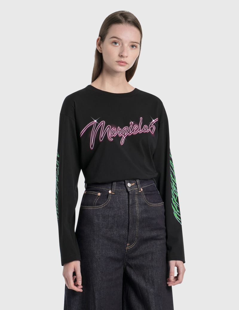 MM6 Maison Margiela - Margiela 6 Neon Logo Long Sleeve T