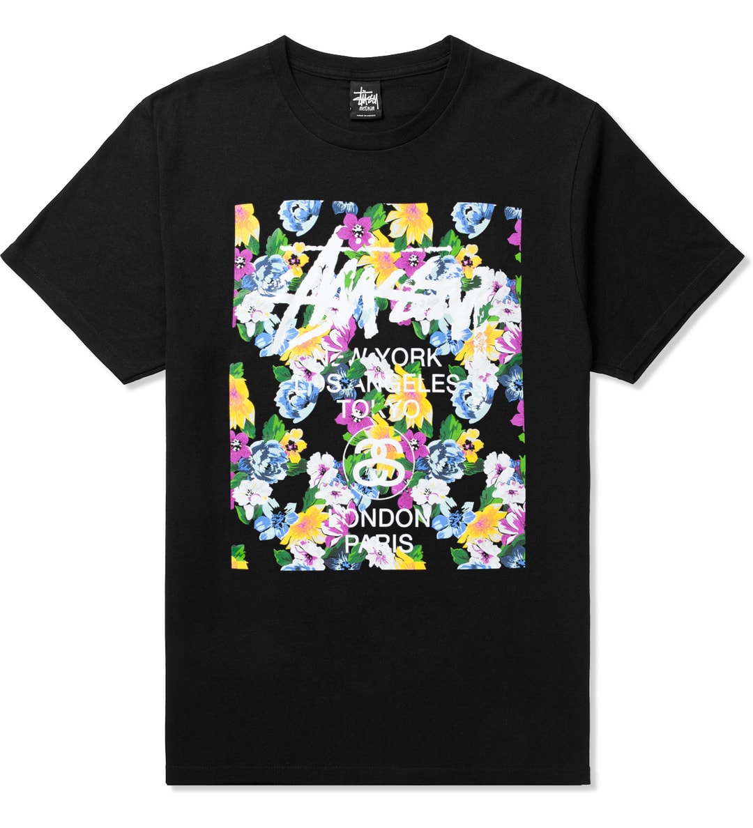 Stüssy - Black World Tour Flower Block T-Shirt | HBX