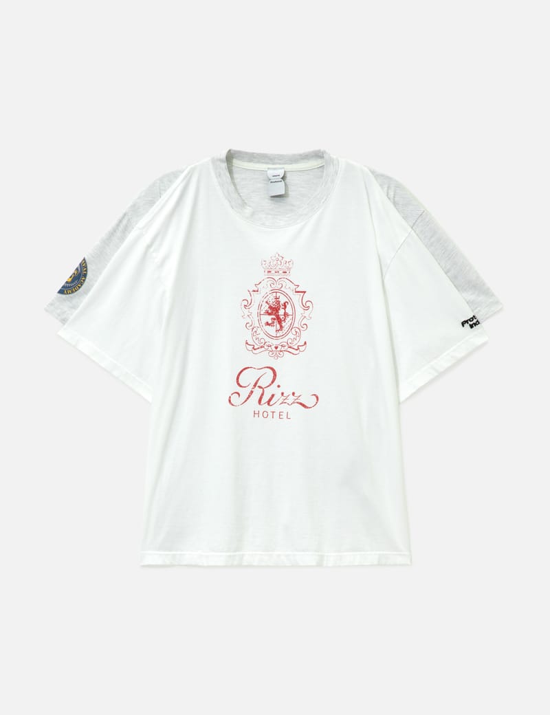 【新品未使用】 BAND OF FOUR 四節棍 Tシャツ 白L Protocol-Index Four Hands T-Shirts - Oversized layered tee with