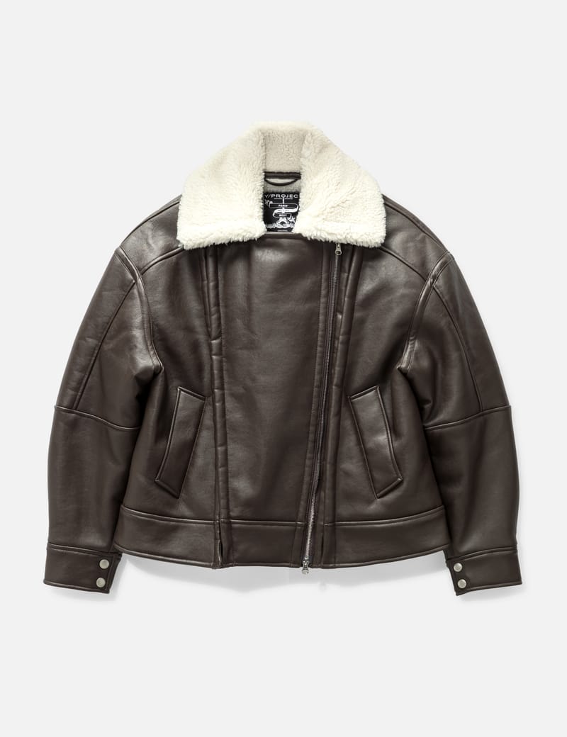 Y/PROJECT - HOOK AND EYE SHEARLING JACKET | HBX - Globally Curated 