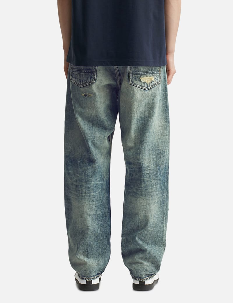 FDMTL Classic Fit Denim CS131 - Distressed Japanese indigo jeans
