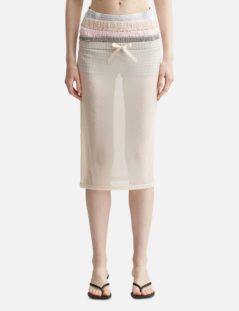 Jana Bow Mini Skirt - White | MESHKI US