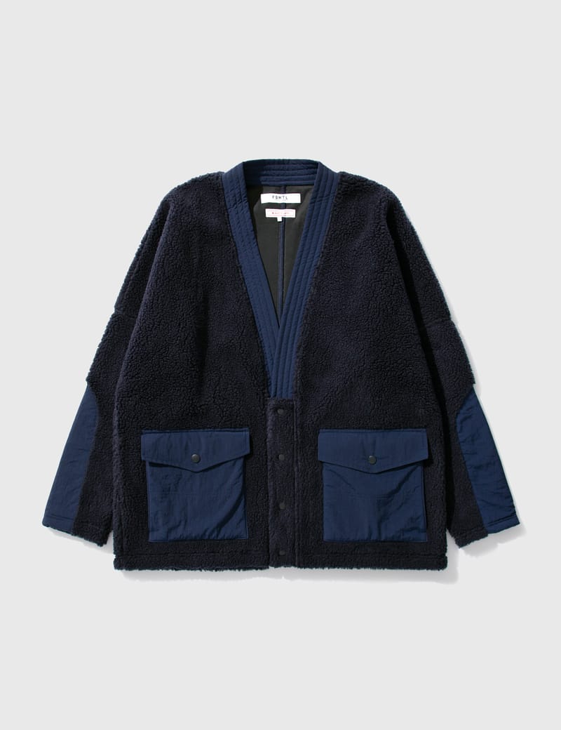FDMTL ファンダメンタル HAORI カーディガン型 fdmtl-blue-fleece-cardigan-