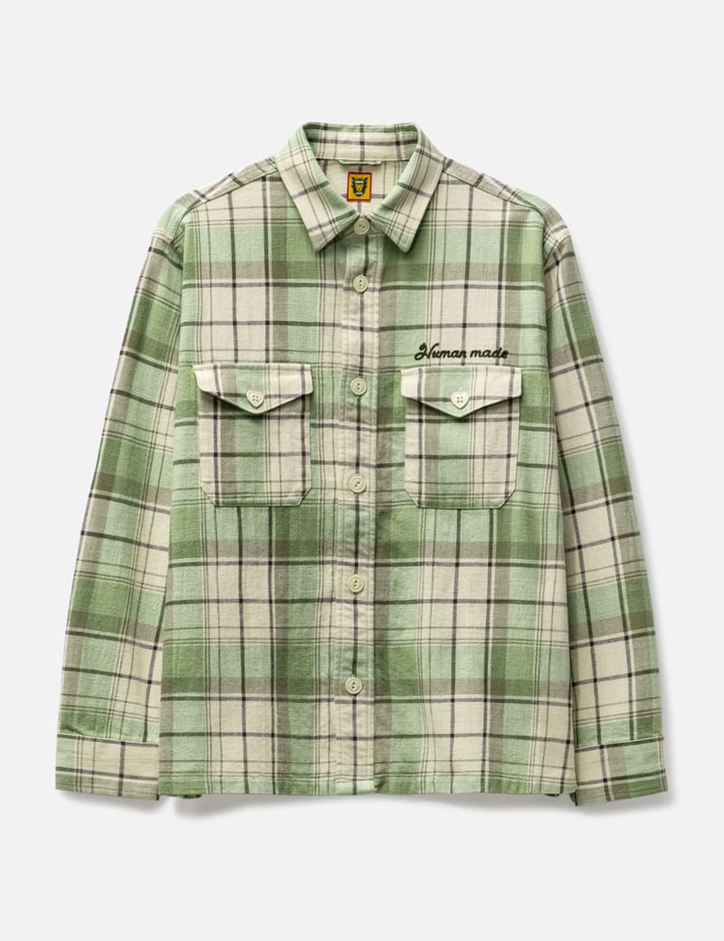 HUMAN MADE CHECKED OVERSHIRT HEART GREEN Lサイズ ヒューマンメード ...