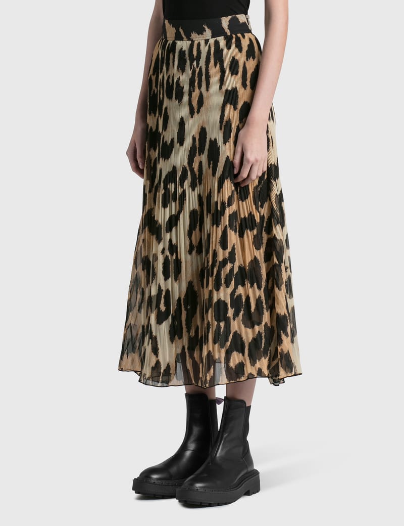 Ganni - Pleated Georgette Skirt | HBX - ハイプビースト