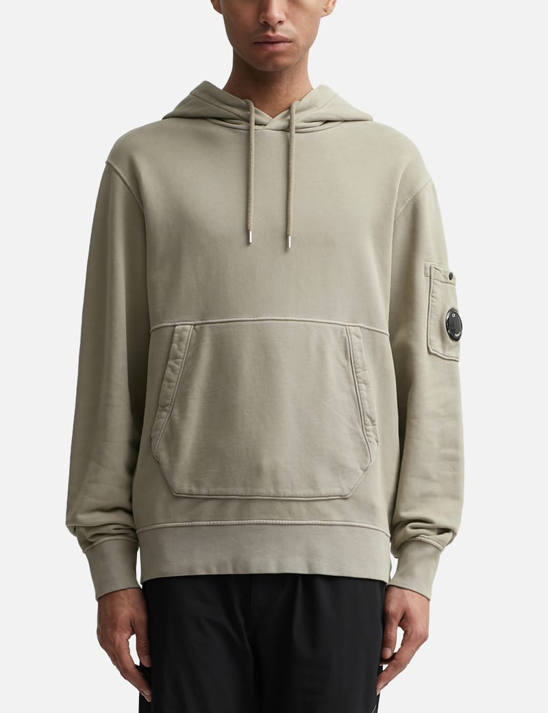 C.P. Company - BRUSHED & EMERIZED DIAGONAL FLEECE LENS HOODIE