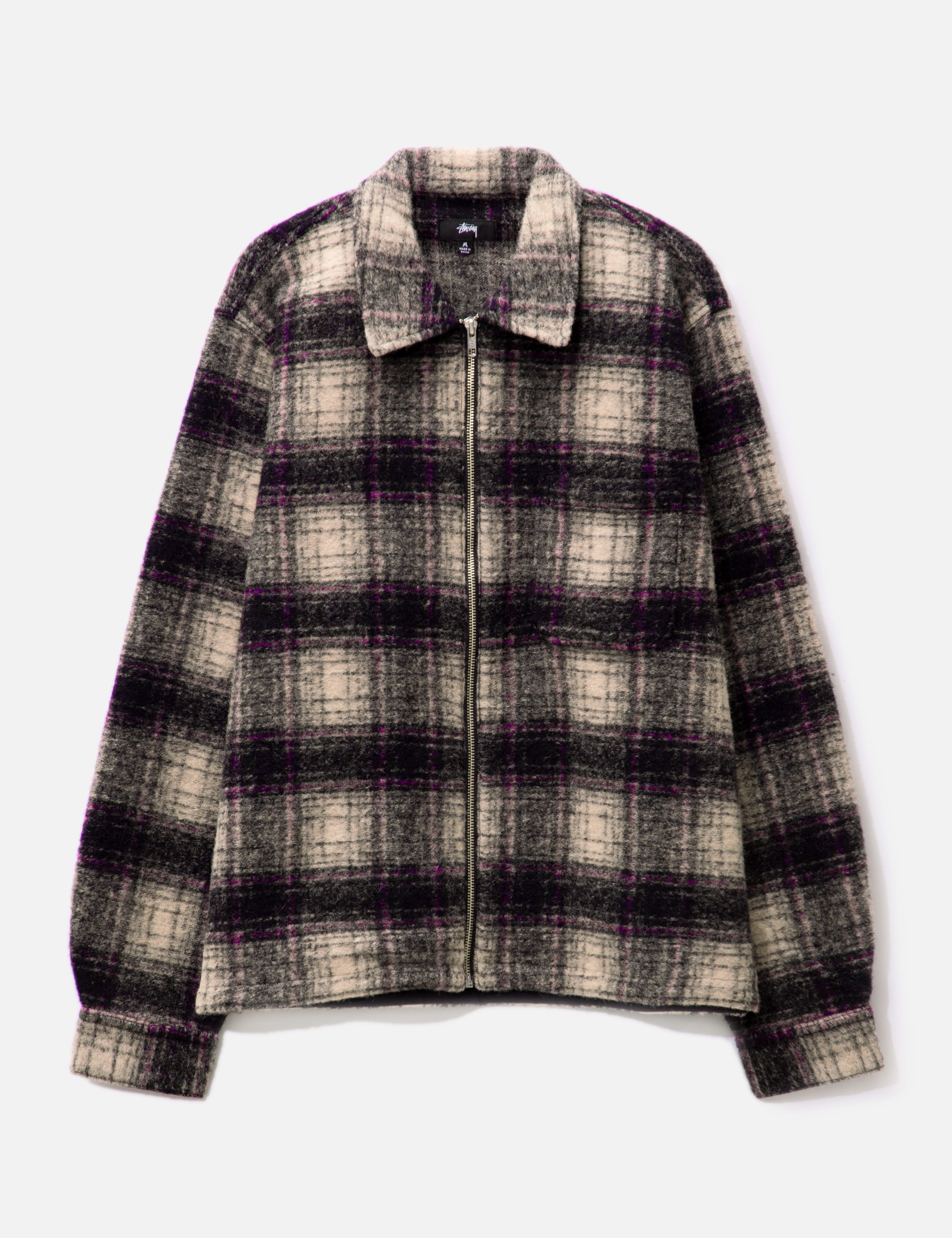 Stüssy - Wool Plaid Zip Shirt | HBX - Globally Curated Fashion and 