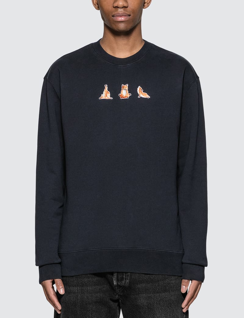 Maison Kitsuné - Yoga Fox Patches Sweatshirt | HBX - Globally