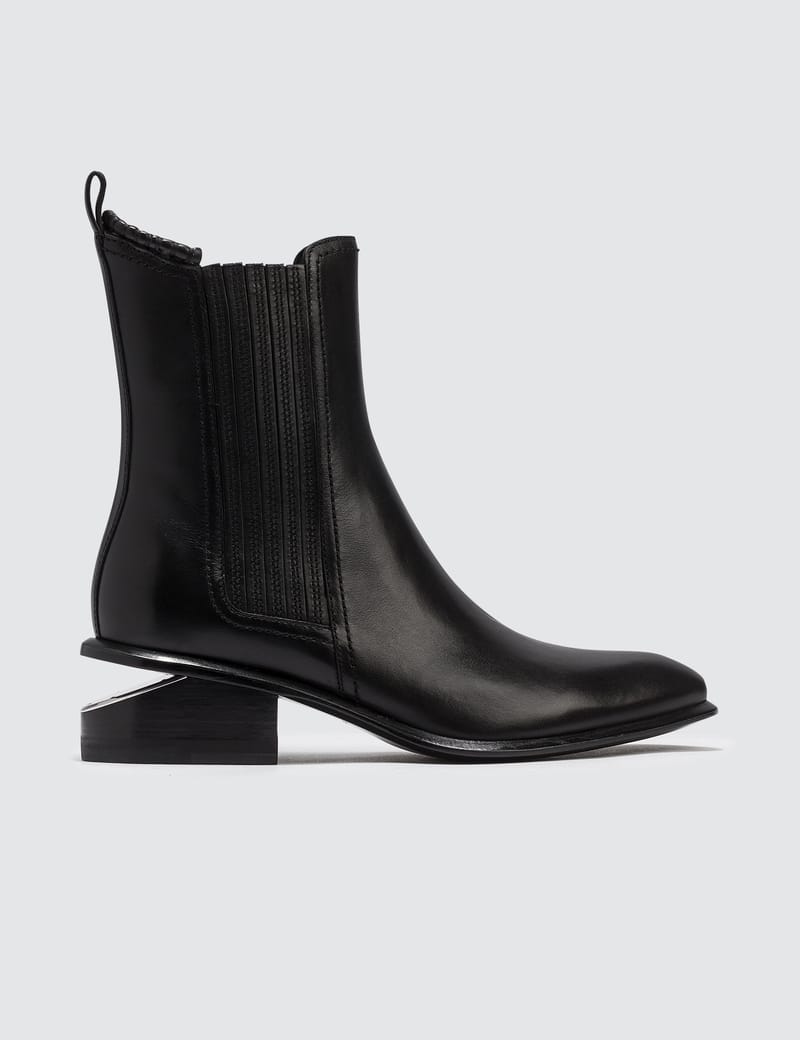 Alexander wang booties rose gold best sale