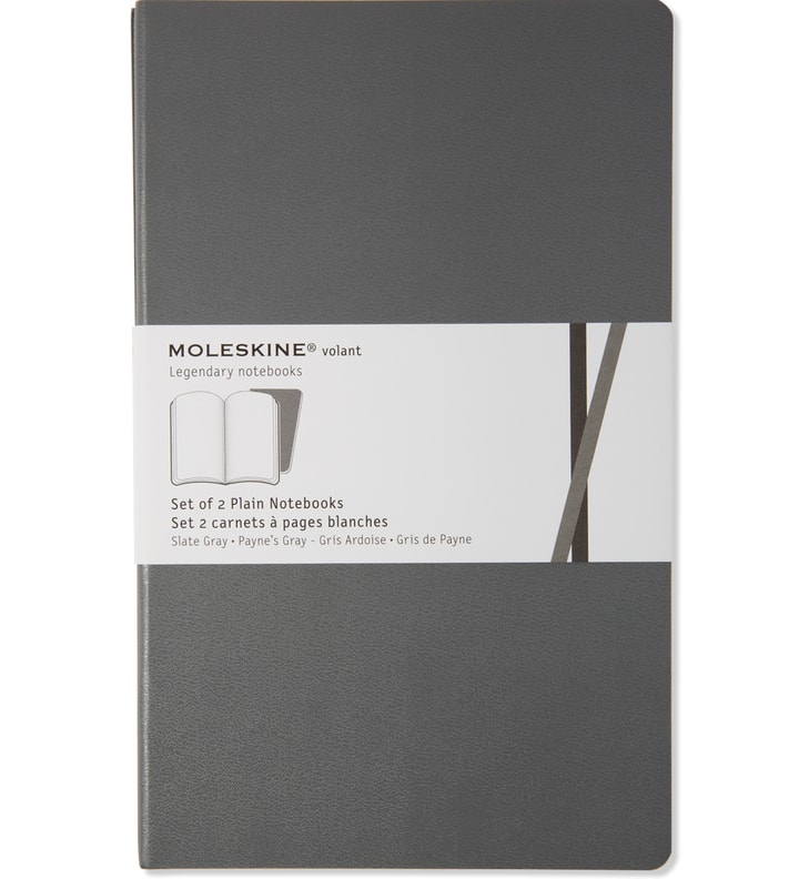 MOLESKINE Payne's Grey Plain Large Volant Notebook Set HBX