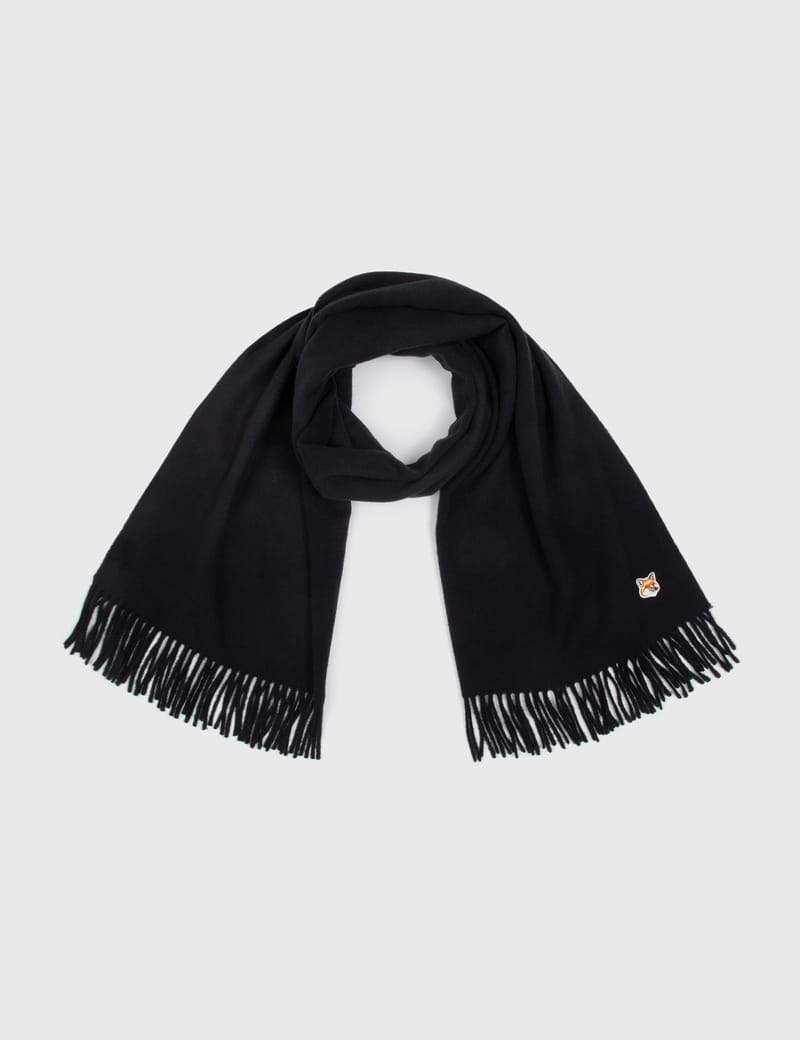 Maison Kitsuné - Small Fox Head Wool Scarf | HBX - Globally