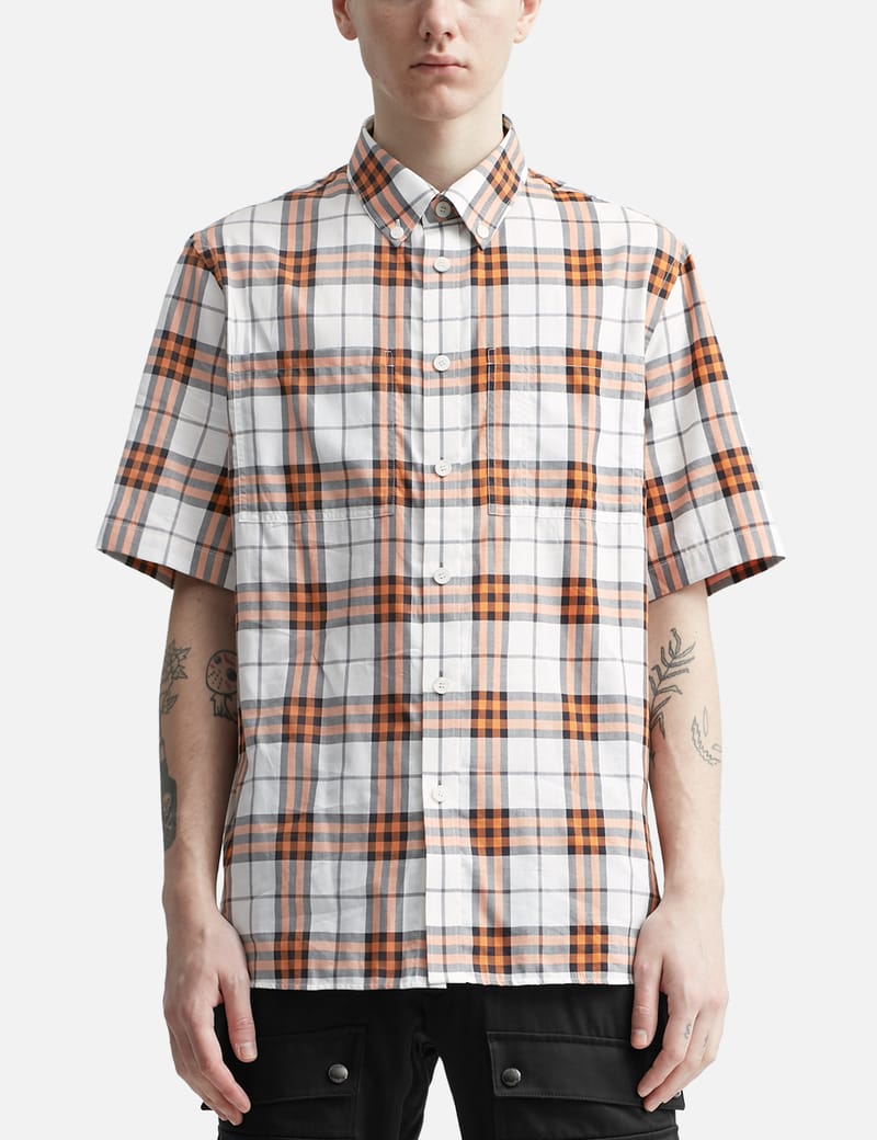 Burberry check shirt short hot sale sleeve