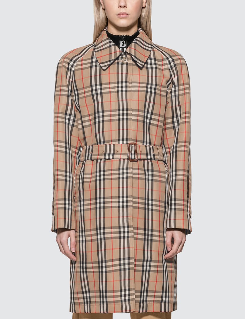 Burberry - Vintage Check Nylon Belted Car Coat | HBX - Globally