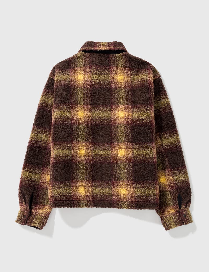 Stüssy - Shadow Plaid Sherpa Zip Shirt | HBX - Globally Curated