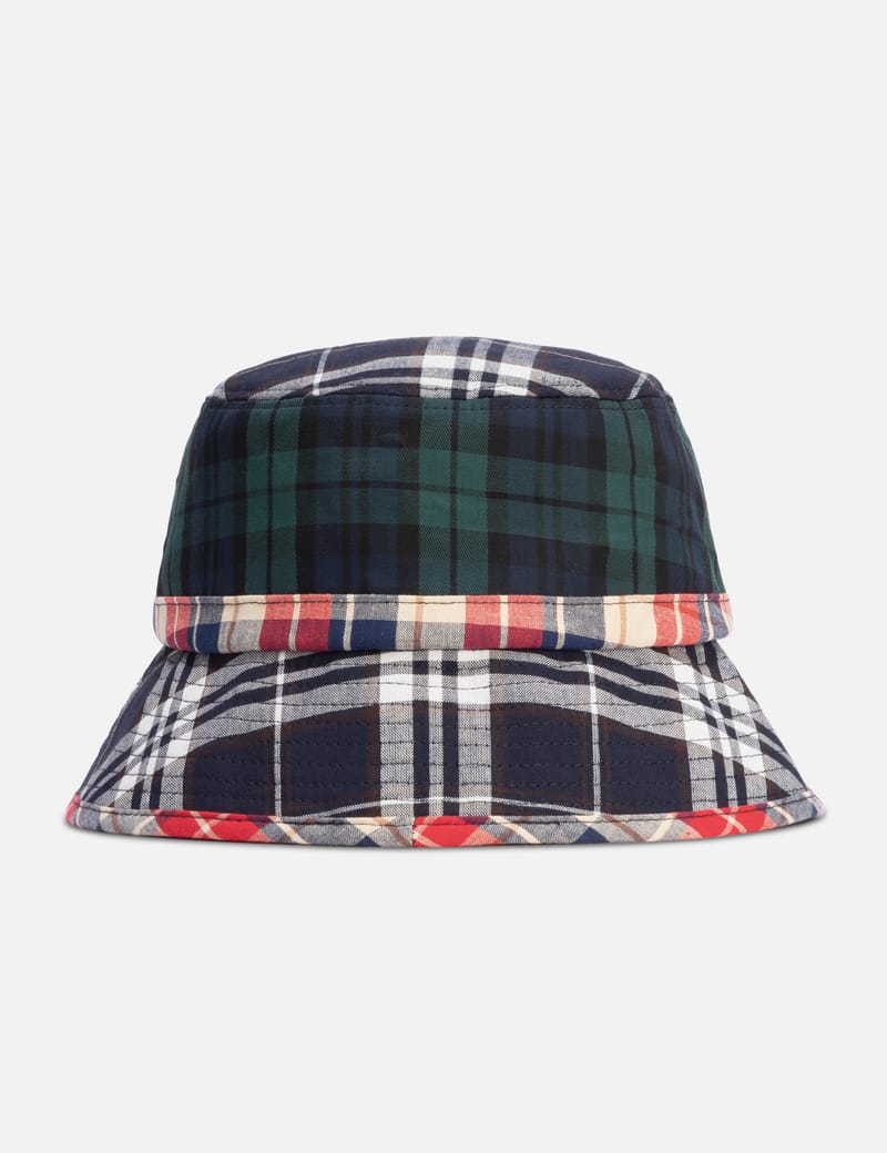 Malbon Golf Clot Bucket Hat - Patchwork plaid bucket with