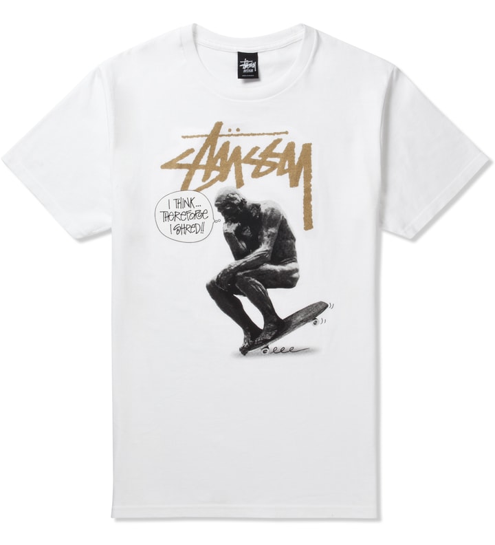 Stüssy - White Skate Statue T-Shirt | HBX - Globally Curated 