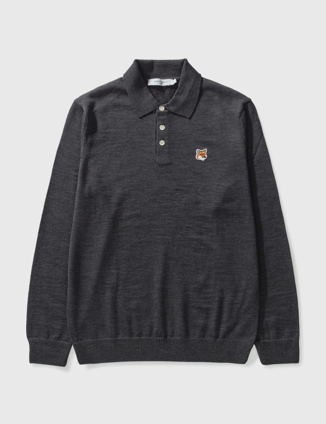 Maison Kitsuné - Fox Head Patch Polo Jumper | HBX - Globally Curated  Fashion and Lifestyle by Hypebeast