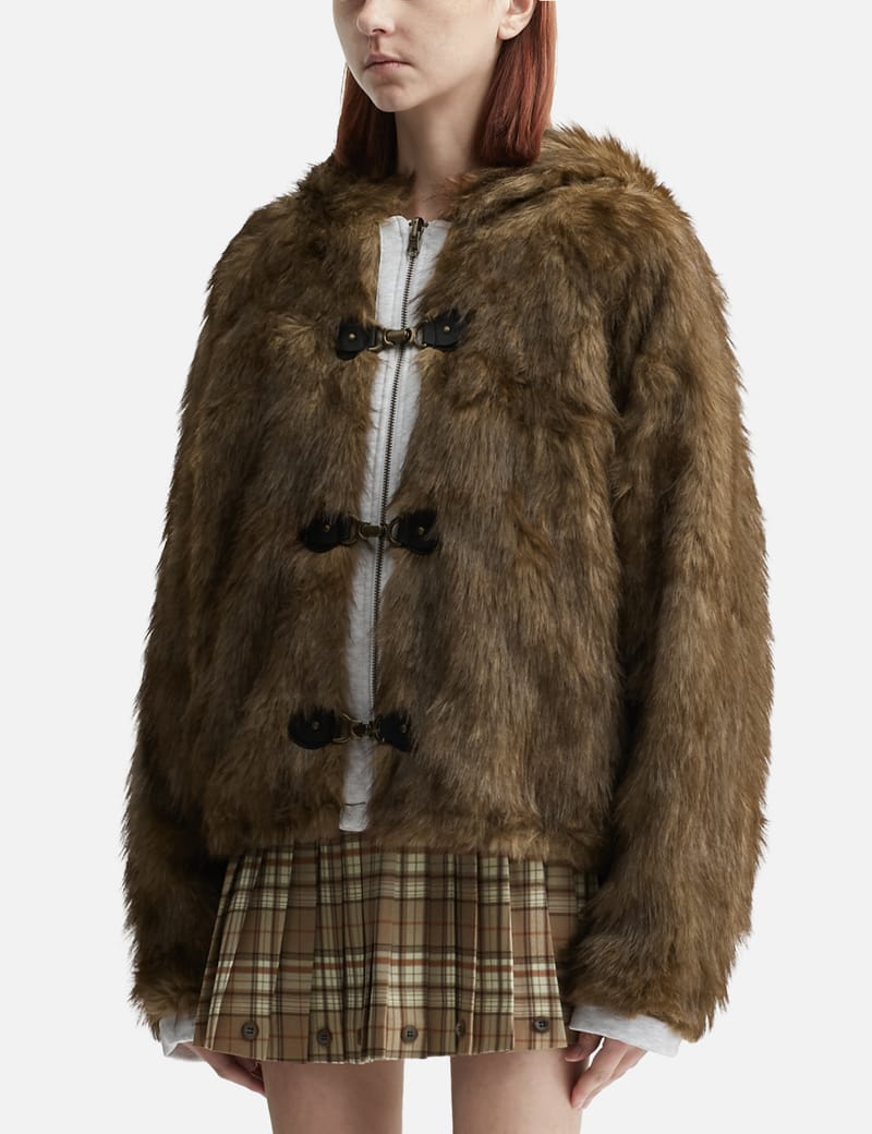 Glowny Moor Reversible Fur Jacket - Reversible hooded faux-fur