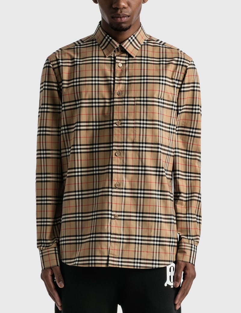 Burberry plaid 2024 mens shirt