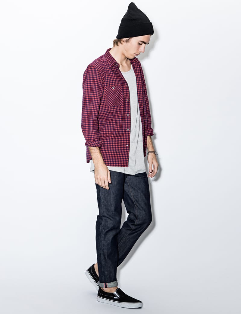Bedwin & The Heartbreakers - Red “Rick” L/S Fannel Gingham Check