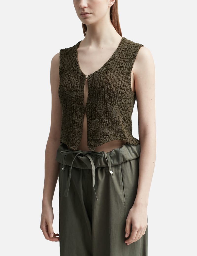 openyy【OPEN Yy】 CHUNKY KNIT VEST : BROWN Open YY - V-NECK KNIT VEST | HBX - Globally Curated Fashion