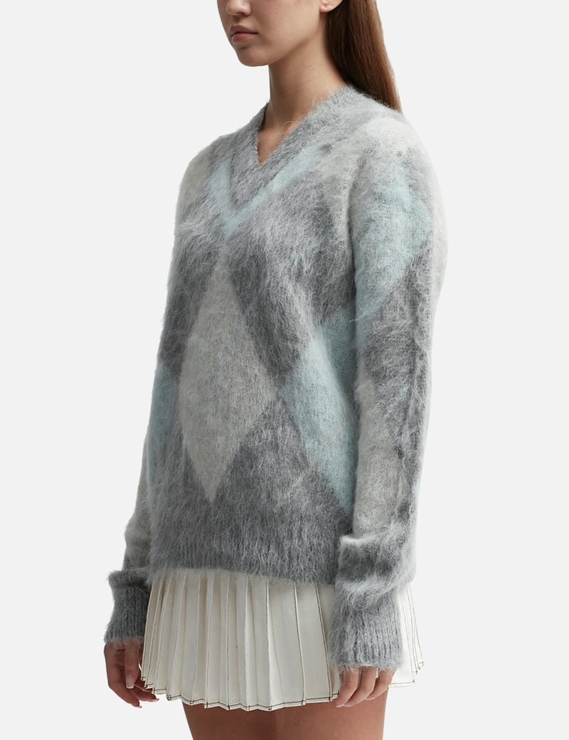 Ami - Argyle Brushed Sweater | HBX - Globally Curated Fashion and