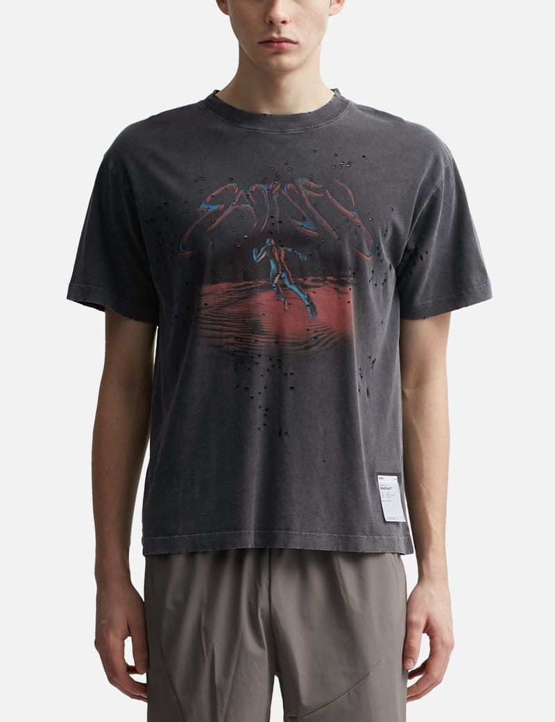 【SATISFY】MothTech スコーピン サソリ ダメージTシャツ 関送込 Satisfy Mothtech Chromed Scorpion Cotton T in Black for Men