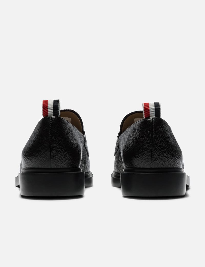 Thom Browne - ブラック ペブルグレイン ラバーソール ペニー