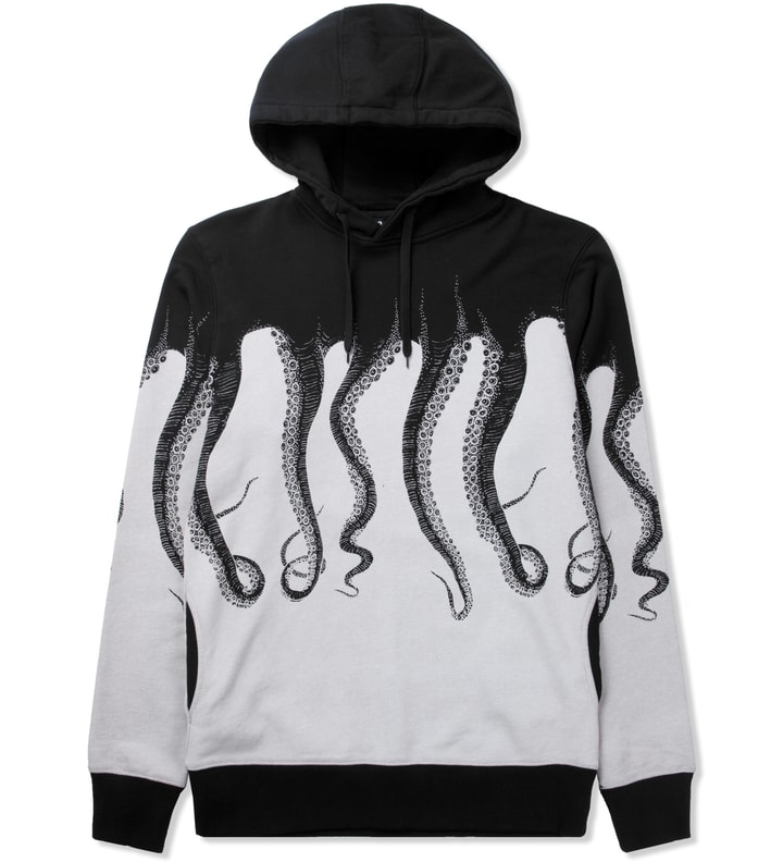 SSUR octopus hoody/Mフルジップ黒パーカー　刺繍 OCTOPUS - Black Basic Pullover Hoodie | HBX