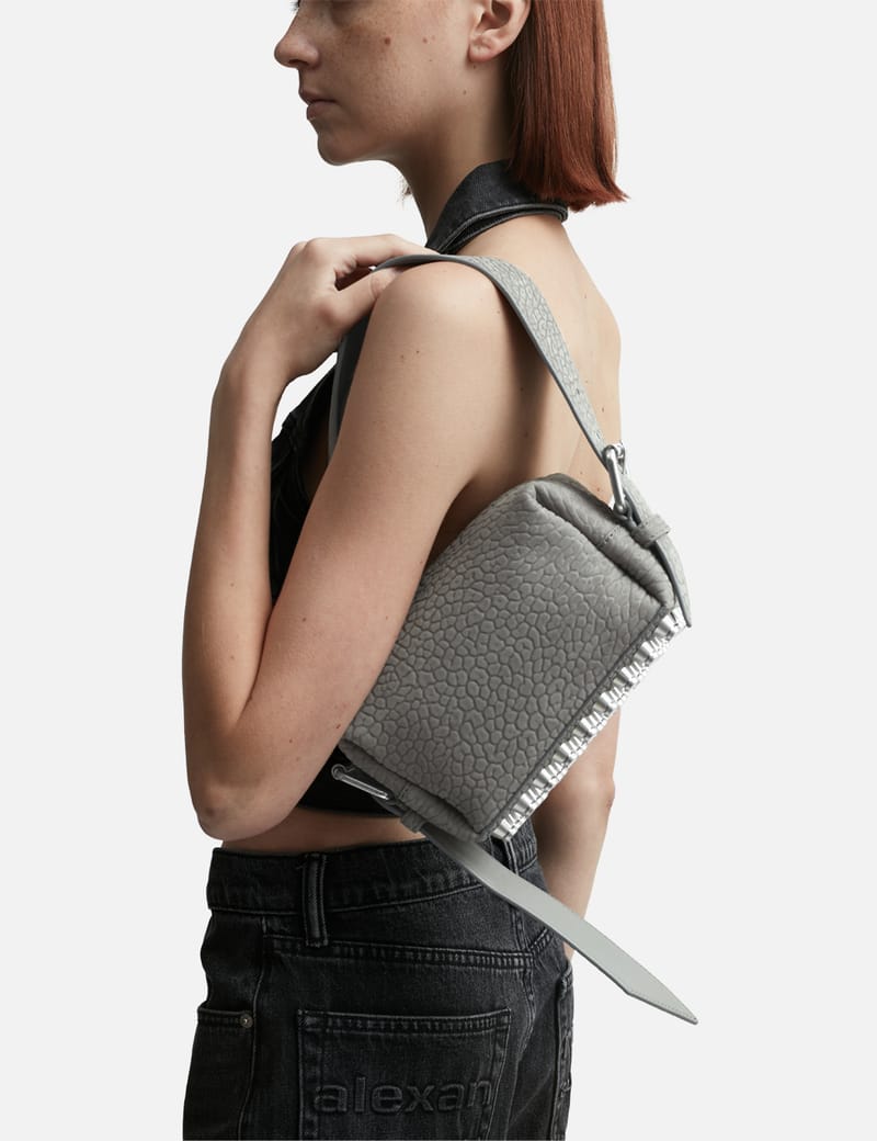 トートバッグ ALEXANDER WANG Grey Nabuk Small Ricco Shoulder Bag Alexander Wang Small ricco shoulder bag in grey nabuk | The