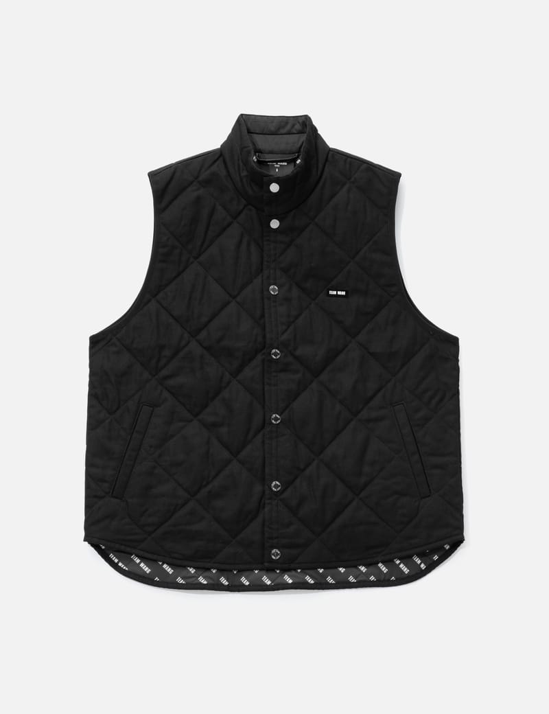 トップス TEAM WANG PRINTED LOGO VELVET DOWN VEST TEAM WANG design - Printed Logo Velvet Down Vest | HBX