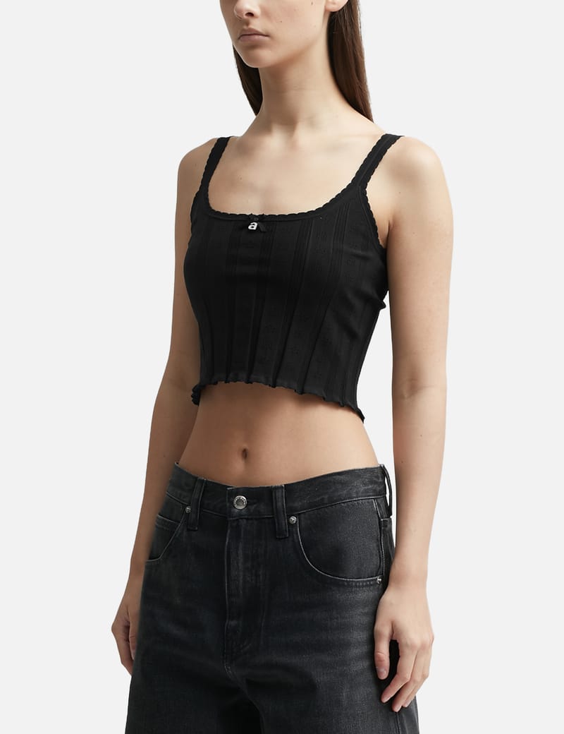 alexander wang ロゴ入りタンクトップ 黒 T By Alexander Wang - ロゴ ポインテルキ ャミ タンクトップ | HBX