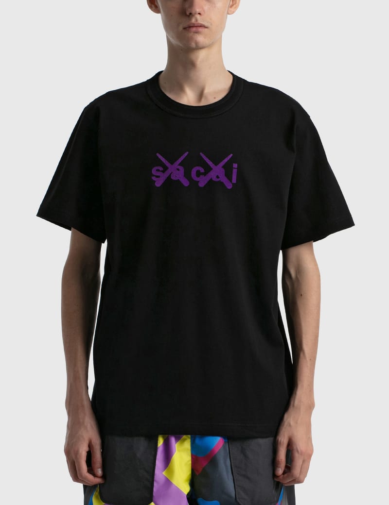 Sacai - KAWS Flock Print T-shirt | HBX - Globally Curated Fashion