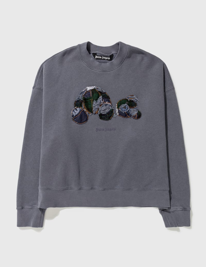 Palm Angels - PA Patchwork Ripped Bear Crewneck Sweatshirt | HBX