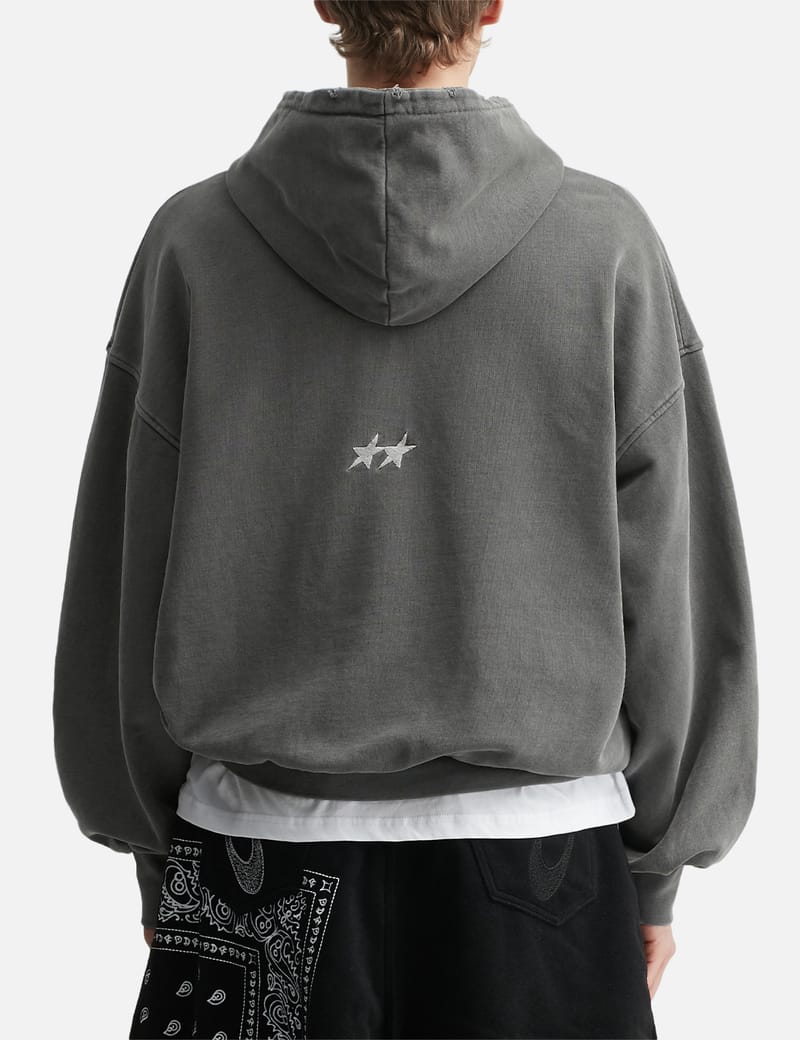 TwoJeys Icon Hoodie - Heavyweight 480gsm hand-distressed gray