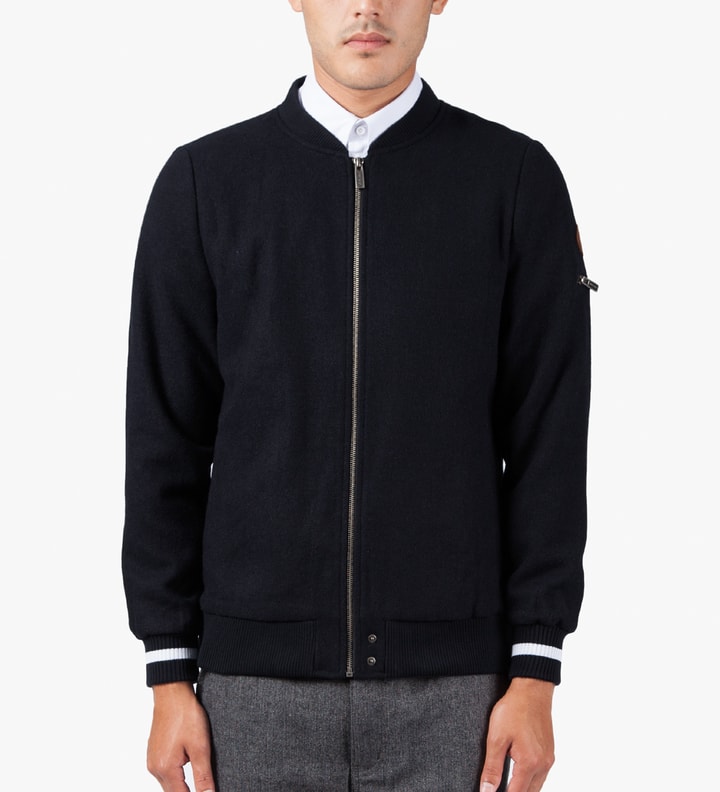 I Love Ugly. - Navy Wool Melton Bomber Jacket | HBX - Globally