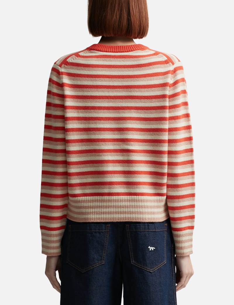 メゾンキツネ - Fox Head Intarsia Striped Regular Jumper | HBX メゾンキツネ - Fox Head Intarsia Striped Regular Jumper | HBX