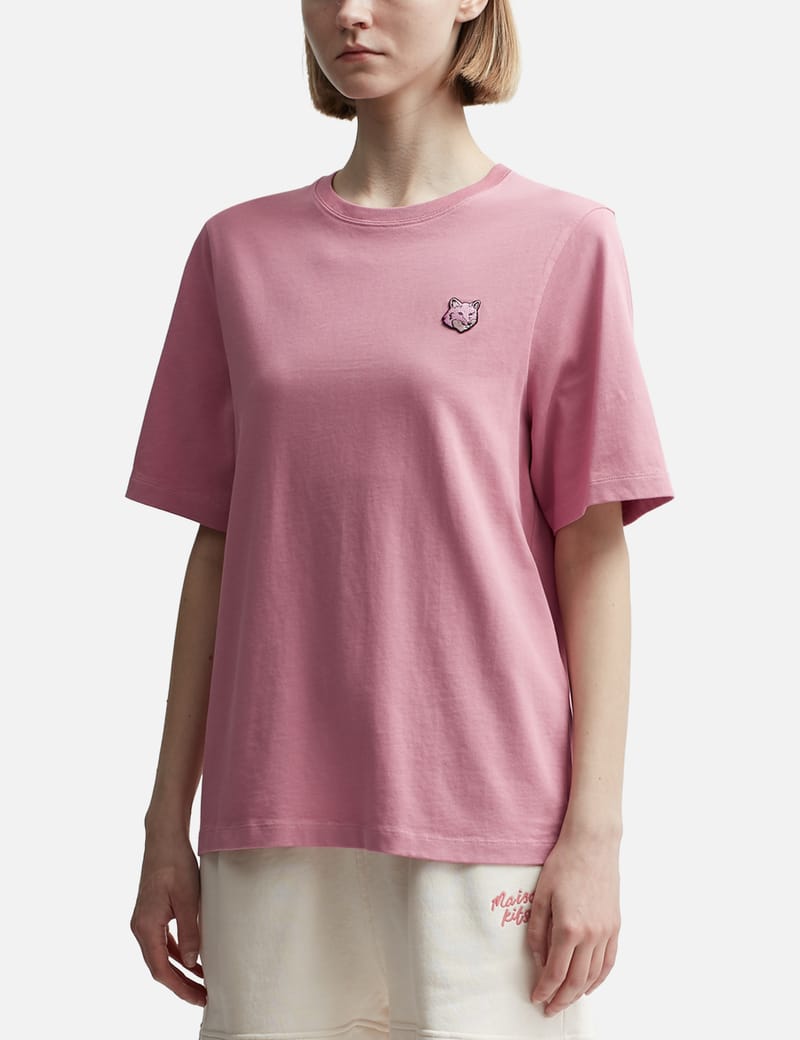 ★MAISON KITSUNE★ BOLD FOX HEAD PATCH OVERSIZE Tシャツ PINK Pink Bold Fox Head Patch Oversize T-shirt by Maison Kitsuné