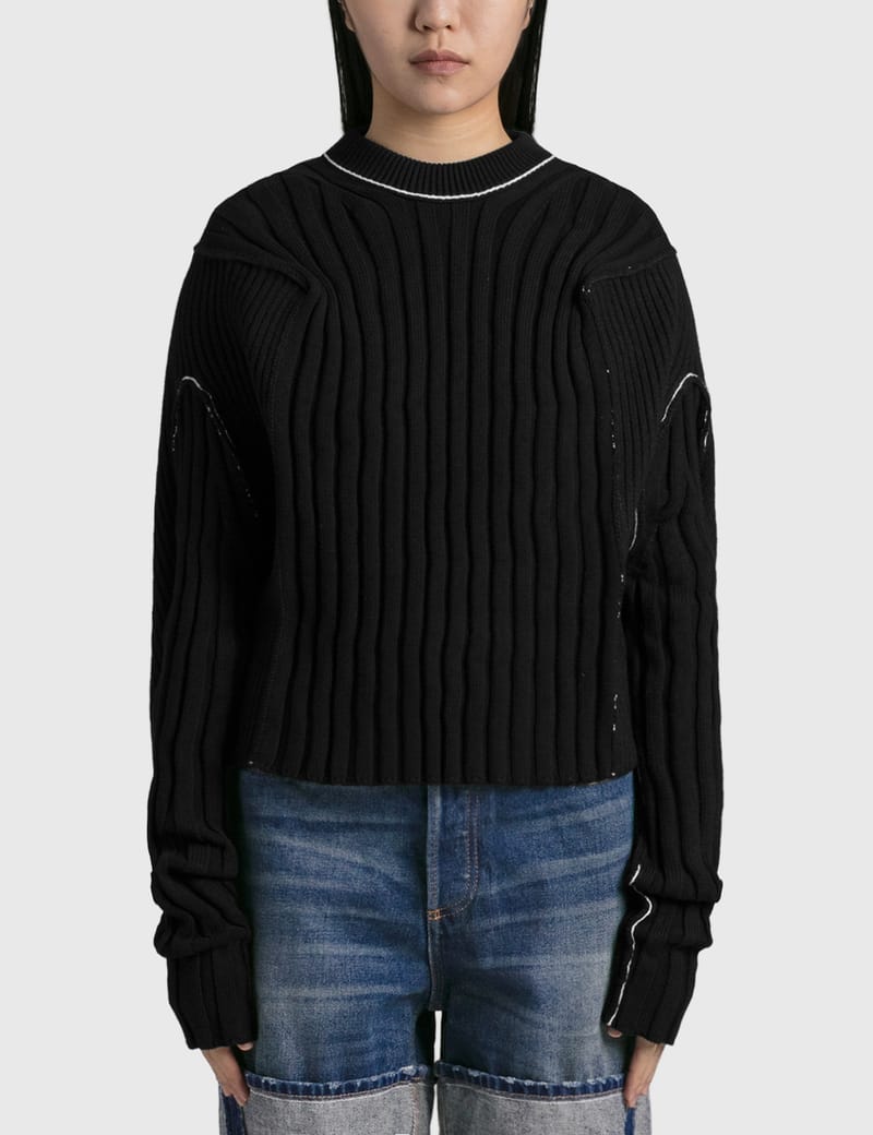 MM6 Maison Margiela - Paneled Knit Sweater | HBX - Globally