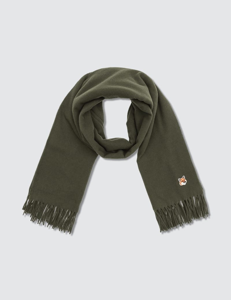 小物 Maison Kitsune SMALL FOX HEAD WOOL SCARF MAISON KITSUNE（メゾン キツネ） マフラー SMALL FOX HEAD WOOL SCARF