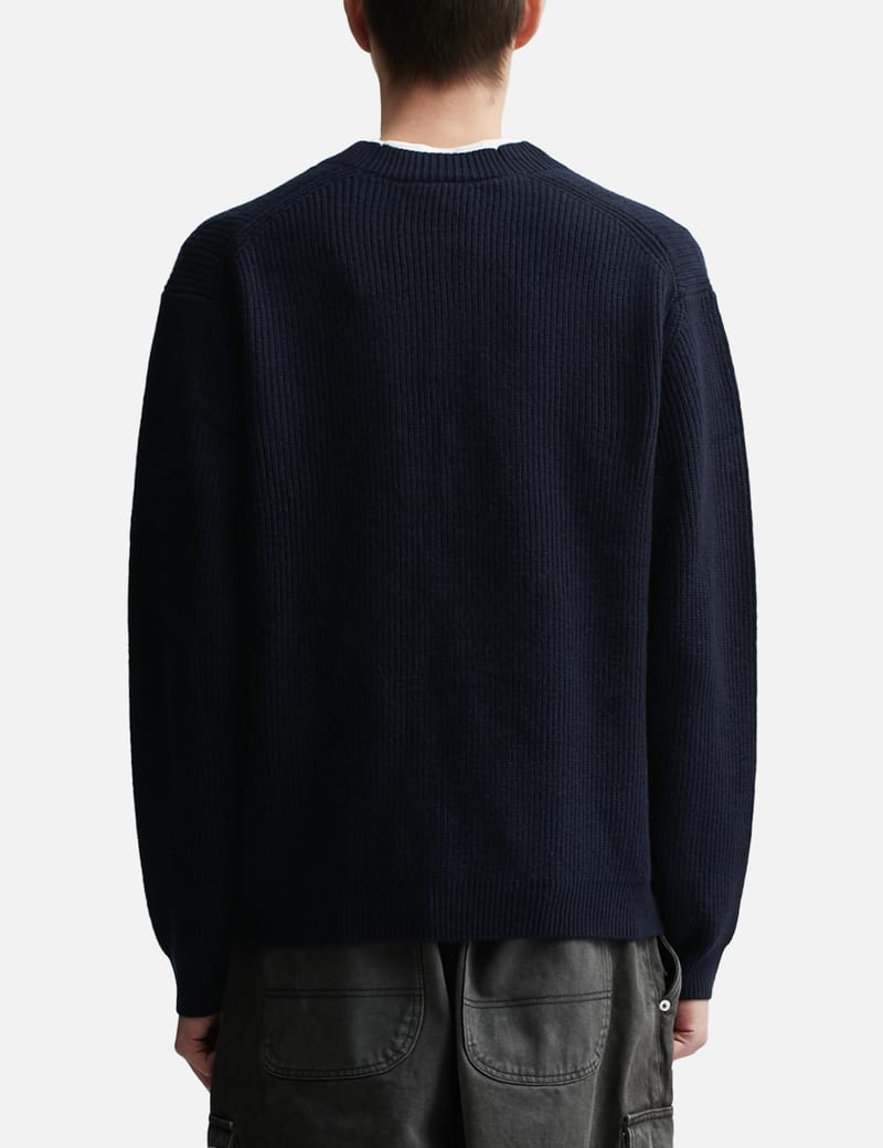 メゾンキツネ - Bold Fox Head Patch Comfort Ribbed Cardigan | HBX