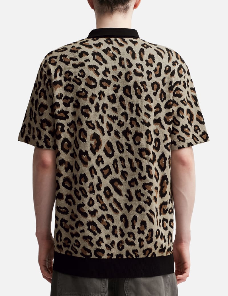 Wacko Maria - Leopard Knit Polo Shirt | HBX - Globally Curated