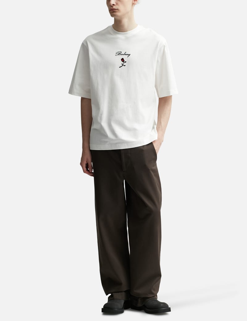 Burberry - Logo Rose Cotton T-Shirt | HBX - Globally Curated Burberry - Logo Rose Cotton T-Shirt | HBX - Globally Curated