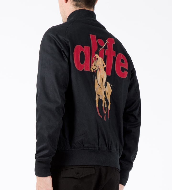 ALIFE - Blue Bareback Varsity Jacket | HBX - Globally Curated Fashion ...