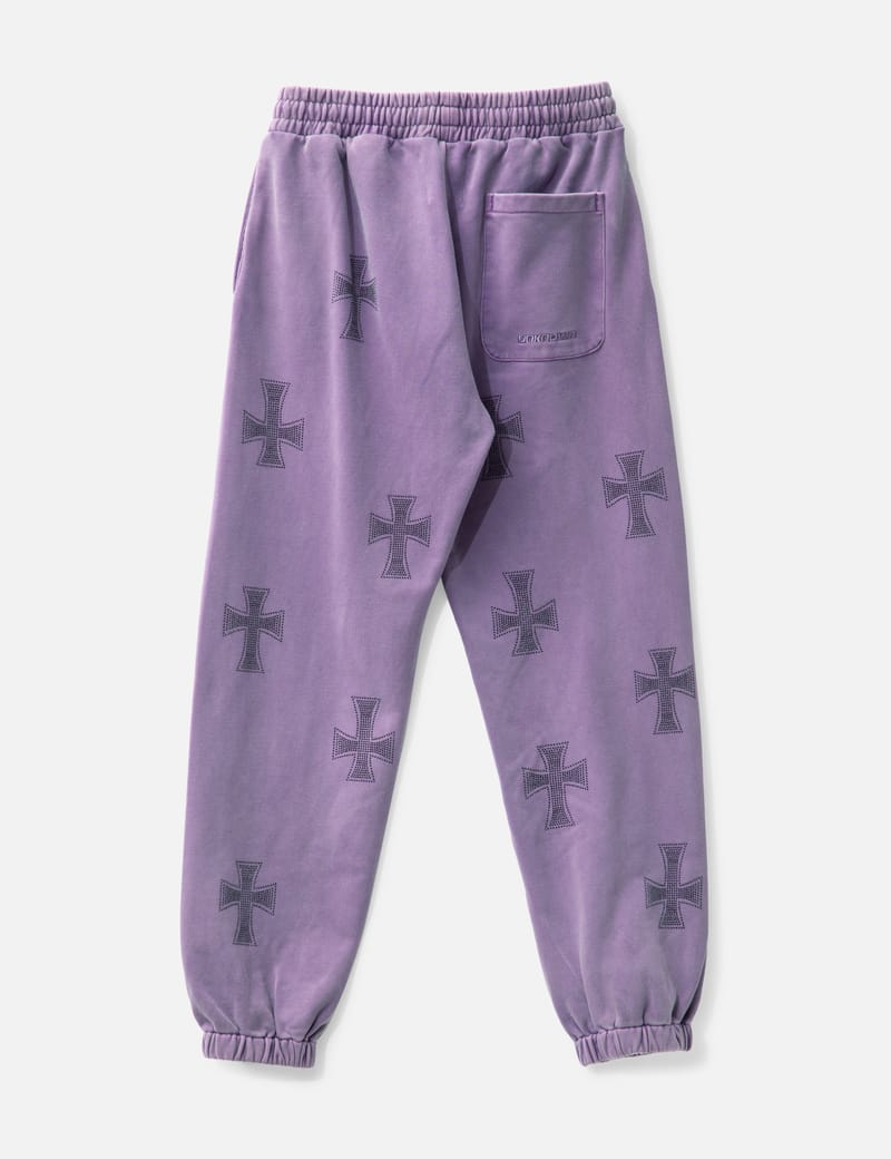 UNKNOWN - Washed Purple Black Rhinestone Jogger | HBX - Globally