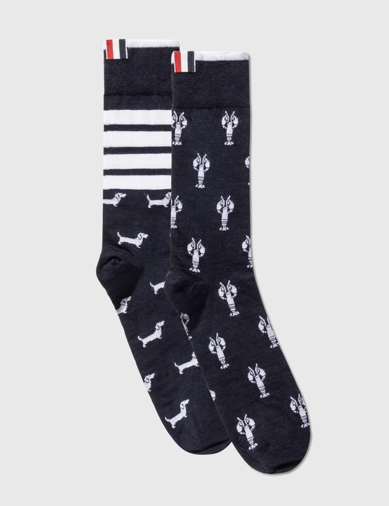 トムブラウン4BARソックス Lightweight Cotton 4-Bar Mid Calf Socks | Thom Browne