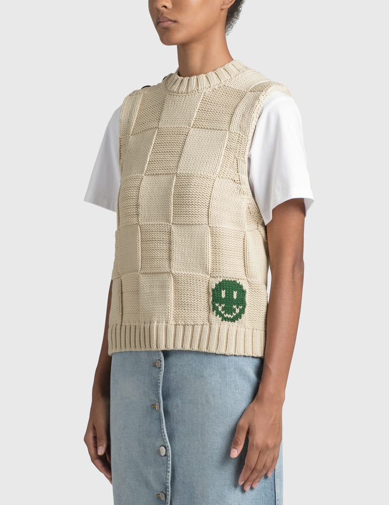 Ganni - Smiley Fitted Sweater Vest | HBX - Globally Curated